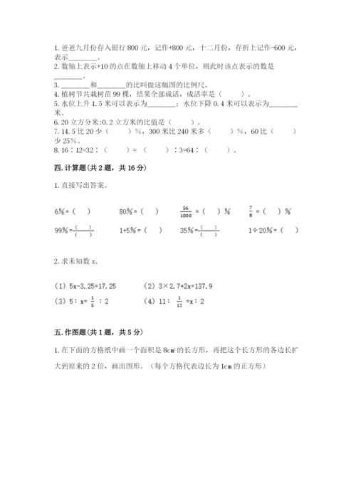 冀教版小学六年级下册数学期末综合素养测试卷附答案（夺分金卷）.docx