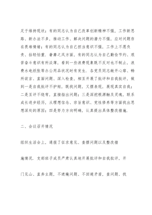 组织生活会总结报告.docx