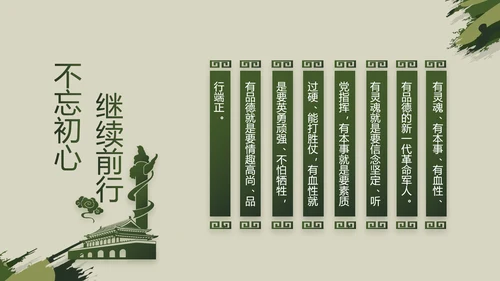 迷彩风格八一部队党课青春梦强军梦动态PPT