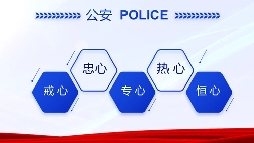 蓝色大气警务室工作总结计划动态PPT模板