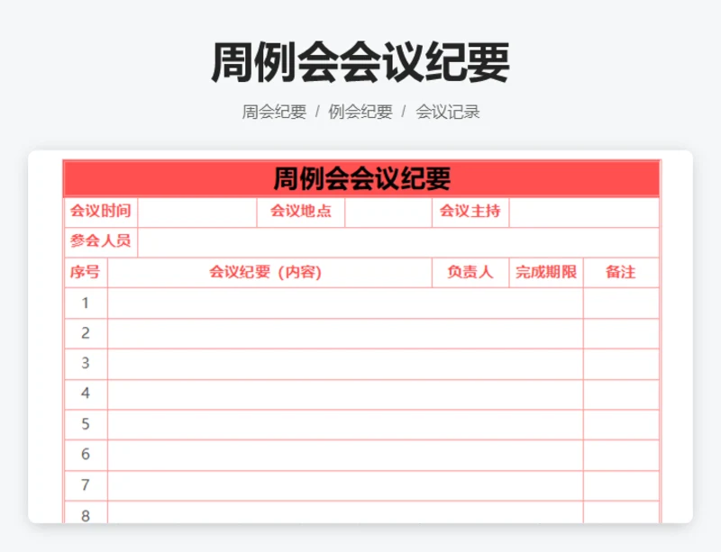 周例会会议纪要