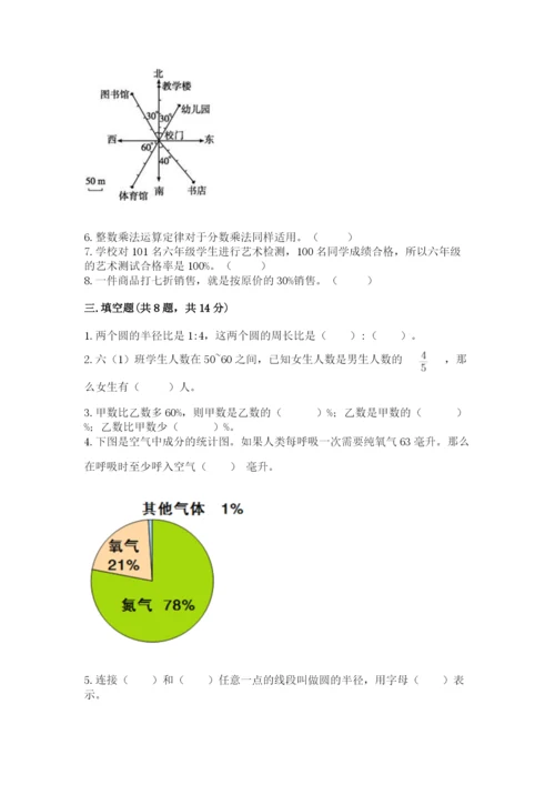 人教版数学六年级上册期末考试卷加答案下载.docx