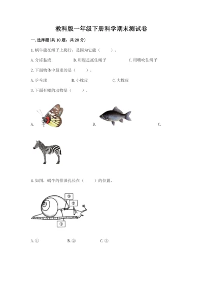 教科版一年级下册科学期末测试卷附参考答案（轻巧夺冠）.docx