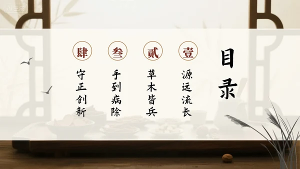 简约实景中国风中医药科普介绍PPT模板