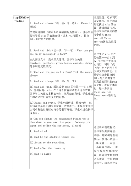 Unit4At the farmPart B Read and write 单元整体教学设计