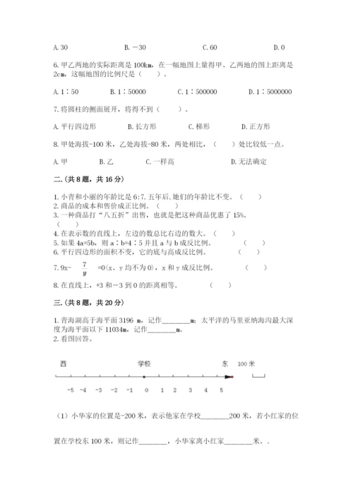 苏教版六年级数学小升初试卷及参考答案【精练】.docx