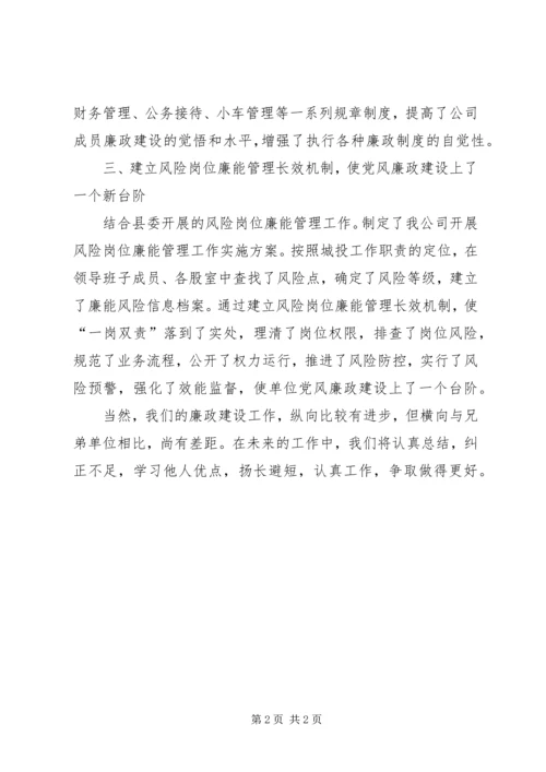 城投公司廉政建设自查报告.docx