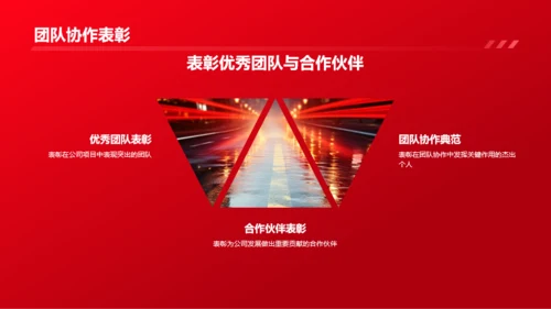 红色渐变企业年终总结表彰大会PPT模板