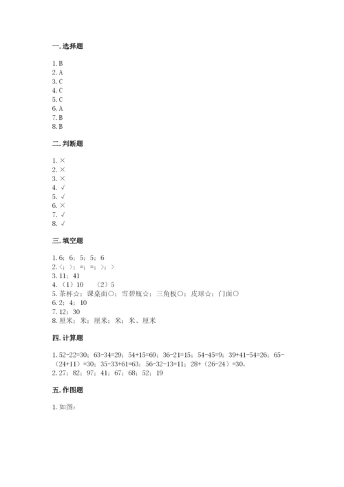 小学二年级上册数学期中测试卷精品【名师系列】.docx