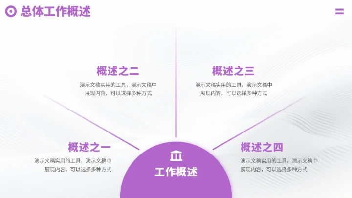 紫色高端工作汇报述职年终总结PPT模板