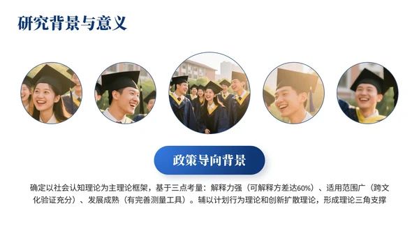深蓝色简约风大学生毕业论文开题答辩的PPT模板