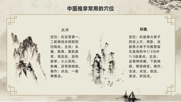 水墨风中医推拿按摩ppt模板