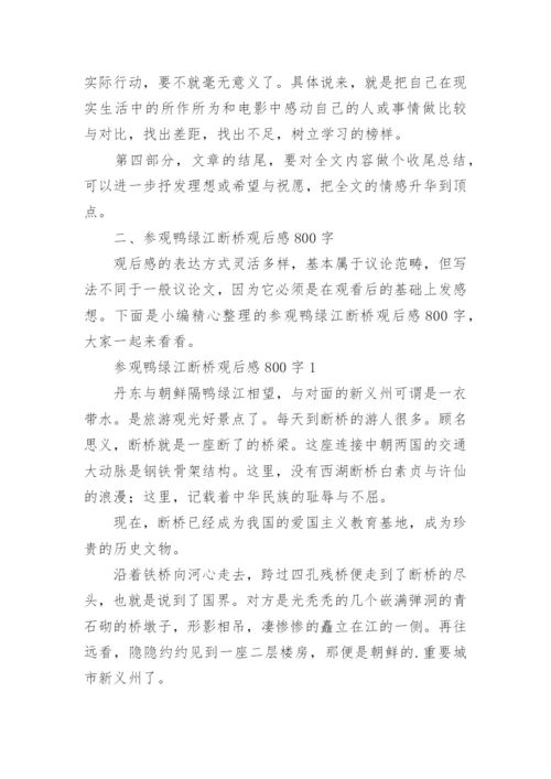 参观鸭绿江断桥观后感800字.docx