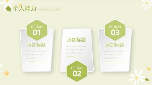 绿色小清新个人简历自我介绍动态PPT模板