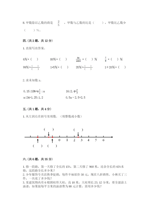 人教版六年级数学下学期期末测试题附参考答案（满分必刷）.docx