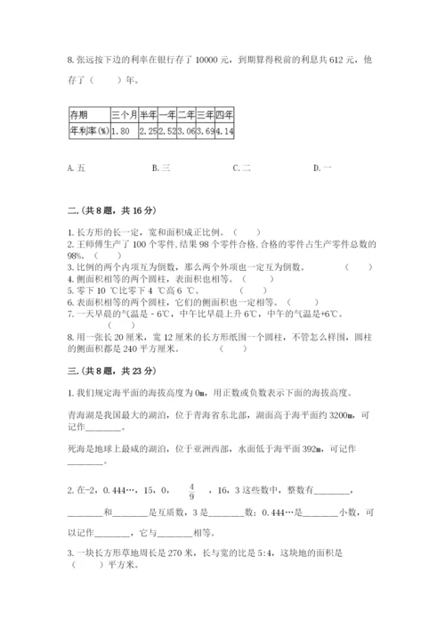 贵州省【小升初】2023年小升初数学试卷完美版.docx