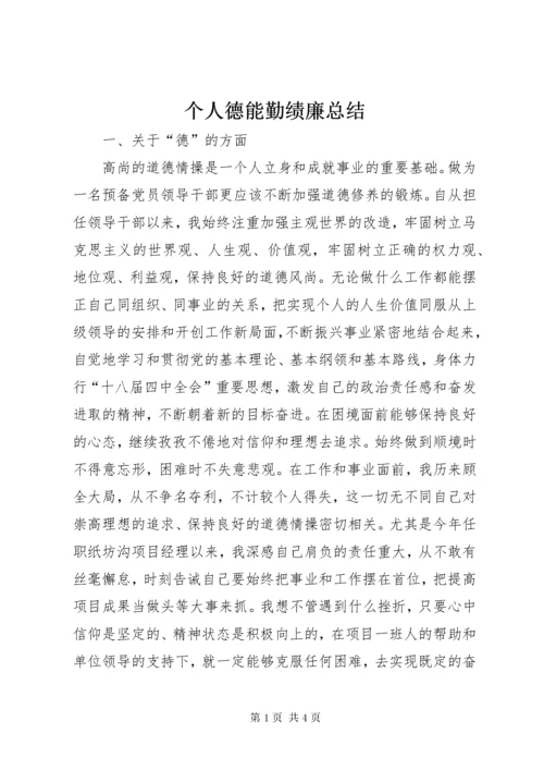 个人德能勤绩廉总结.docx