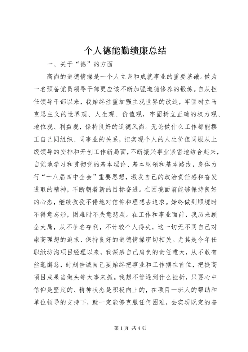 个人德能勤绩廉总结.docx