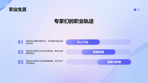 紫色渐变风互联网行业专家介绍PPT模板