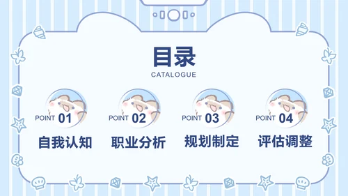 卜卜猫蓝色简约风职业规划书