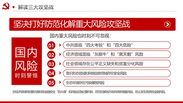 推进三大攻坚战全面建成小康社会党课PPT