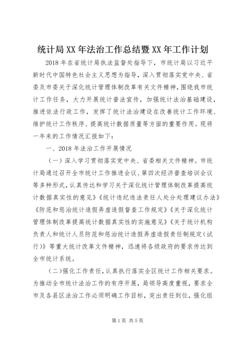统计局XX年法治工作总结暨XX年工作计划.docx