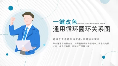 一键改色通用循环圆环关系图PPT模板