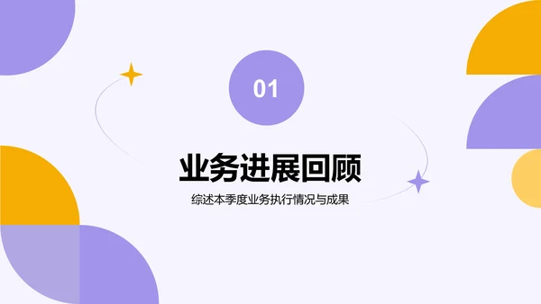 紫色扁平风通用行业季度总结汇报PPT模板