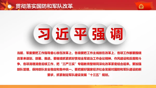 军委改革会议精神解读军队改革PPT模板