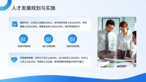 蓝色商务风人力资源年中总结PPT
