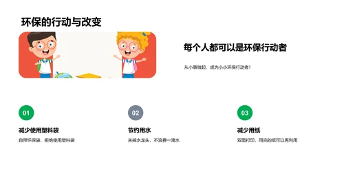 环保行动指南PPT模板