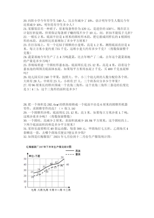 六年级小升初数学解决问题50道含答案（能力提升）.docx