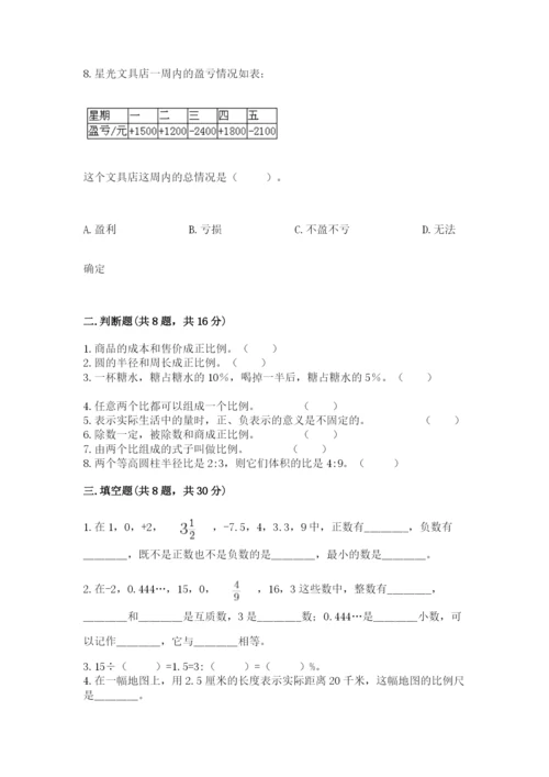 北师大版小学六年级下册数学期末检测试题【培优b卷】.docx