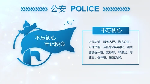 蓝色大气公安部警务督察局动态PPT模板