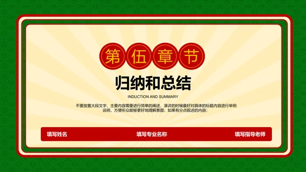 绿色复古港风文学类毕业答辩PPT演示模板