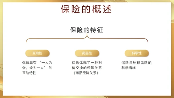 金色奢华流体保险基础知识培训带内容PPT模板