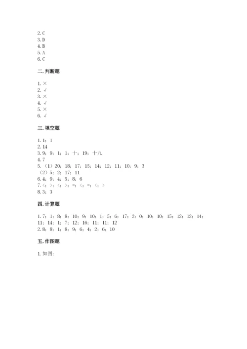 人教版一年级上册数学期末测试卷带答案（实用）.docx