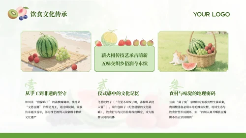 绿色简约中国传统二十四节气之夏至科普课件PPT模板