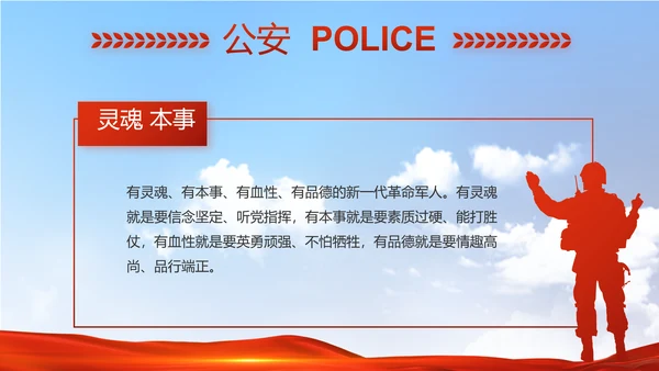 警察公安心向党工作总结计划PPT