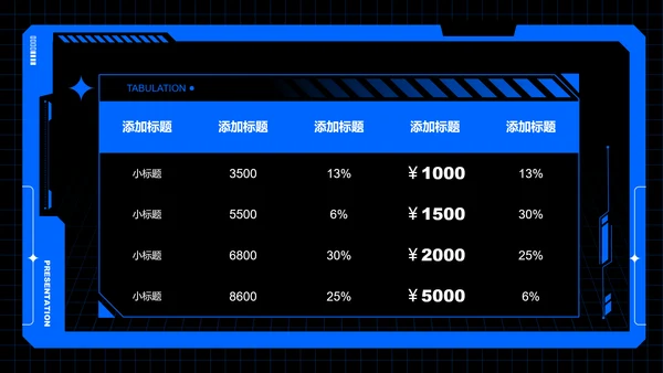 蓝色科技风通用PPT演示模板