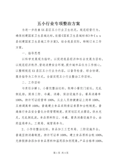 五小行业专项整治方案.docx