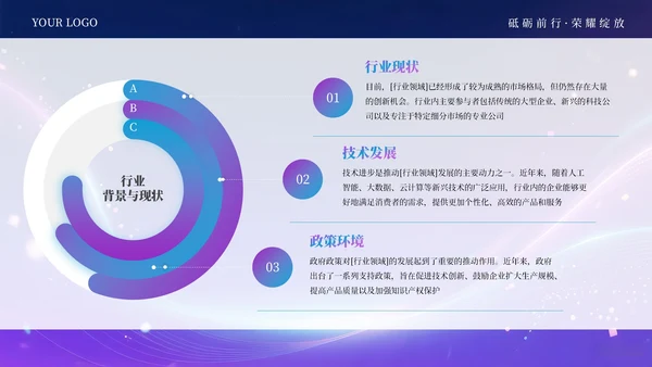 蓝紫色科技创意商业计划书通用PPT模板