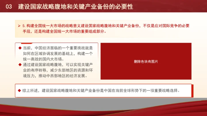 时事热点建设国家战略腹地和关键产业备份的战略和布局ppt