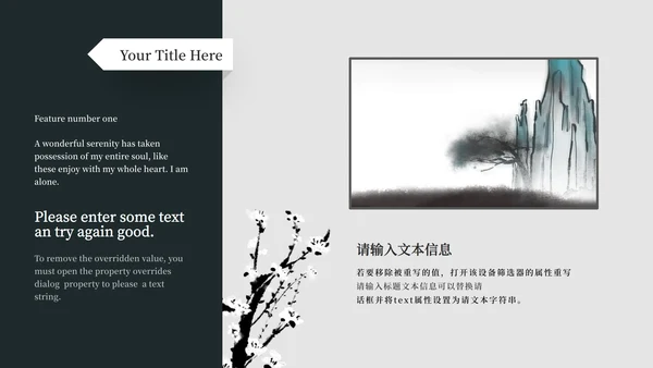 黑白水墨工作总结PPT模板