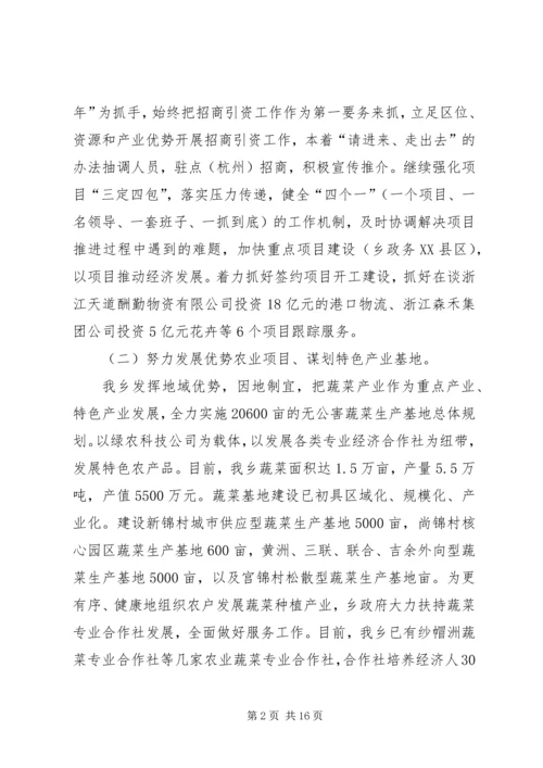 乡镇工作总结暨工作安排.docx