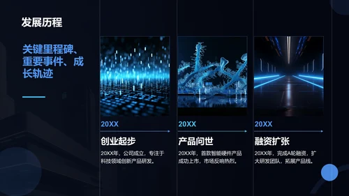 蓝色科技风科技风商业计划书PPT模板