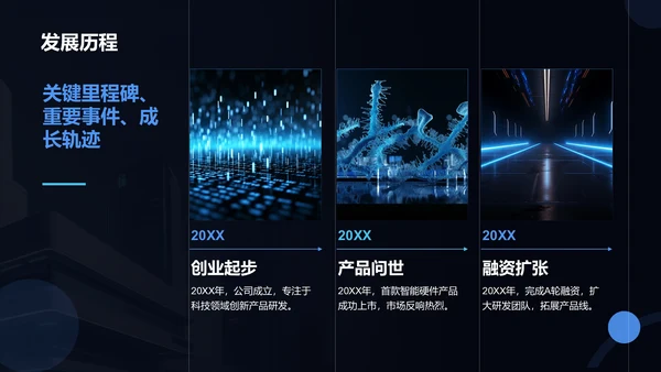 蓝色科技风科技风商业计划书PPT模板