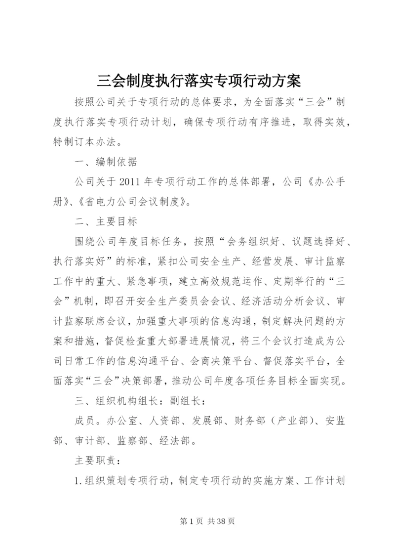 三会制度执行落实专项行动方案.docx