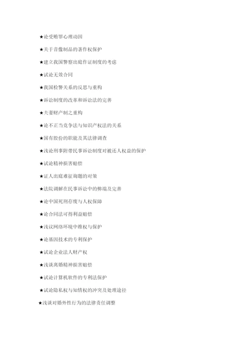 【精编】法学论文题目精选.docx