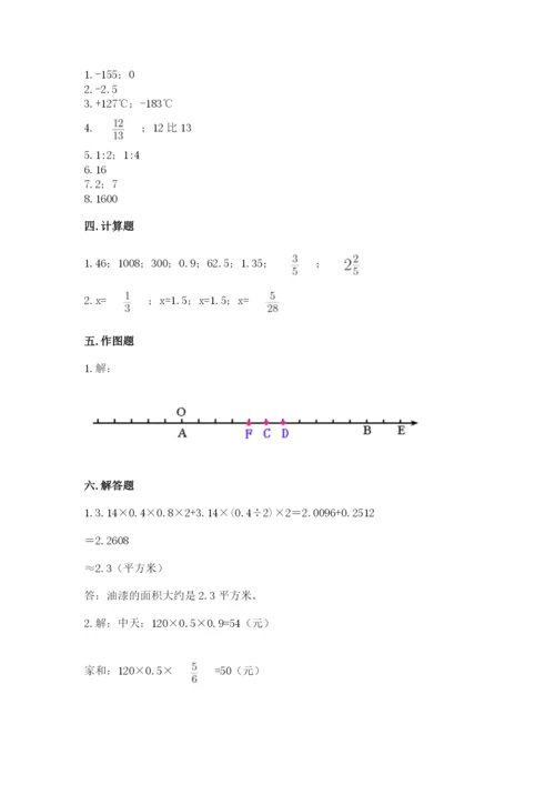 沪教版小学六年级下册数学期末综合素养测试卷含精品答案.docx